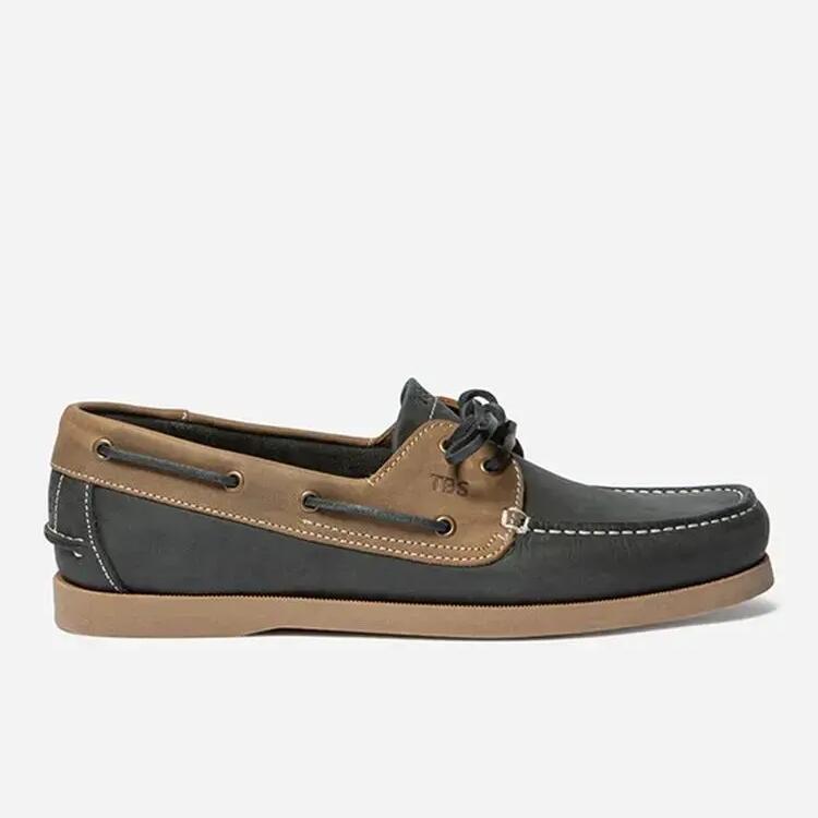 Phenis men's boat shoes navy blue-brown