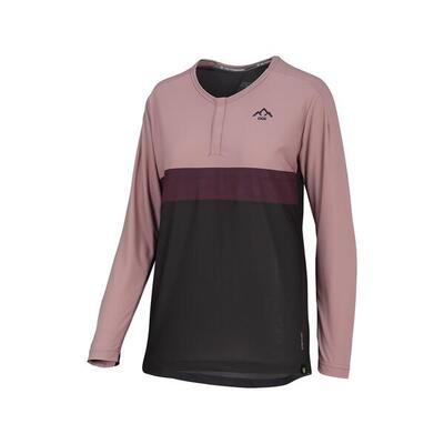 Flow xtg vrouwen lange mouw henley - antraciet / rozijn