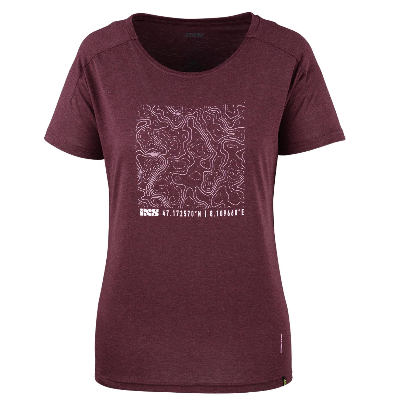IXS Flow Vrouwen Tech Tee Contour rozijn