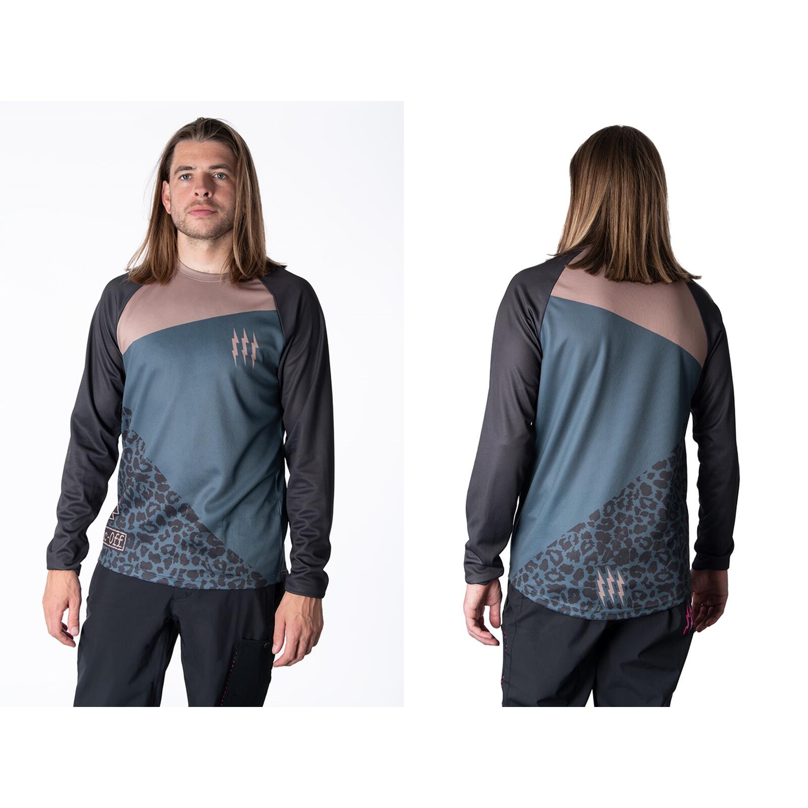 Muc Off Long Sleeve Riders JerseyGrey Stone Leopard S 1/2