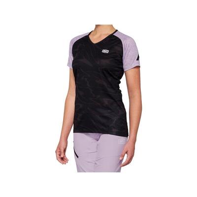 Airmatic short sleeve jersey voor dames - zwart/lavendel