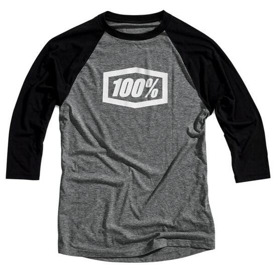 Maglietta tecnica essenziale con maniche a 3/4 - Grigio/Nero