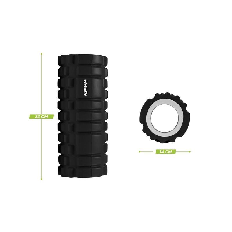 Foam Roller - Grid Foam Roller massage roller - 33 cm - Zwart