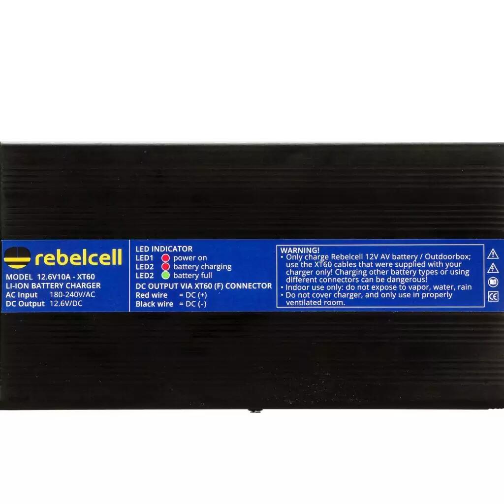 Rebelcell 12.6Volt 10A Lithium acculader 5/6
