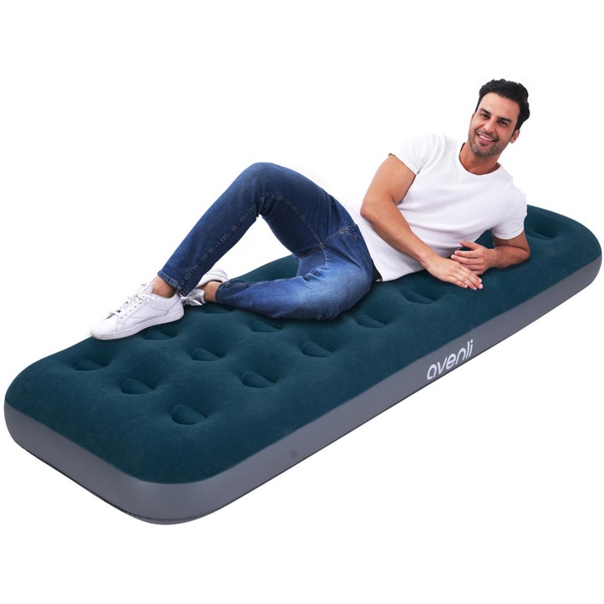 Materac flokowany Avenl 191x73x22 cm z pompką 1-osobowy 3/7