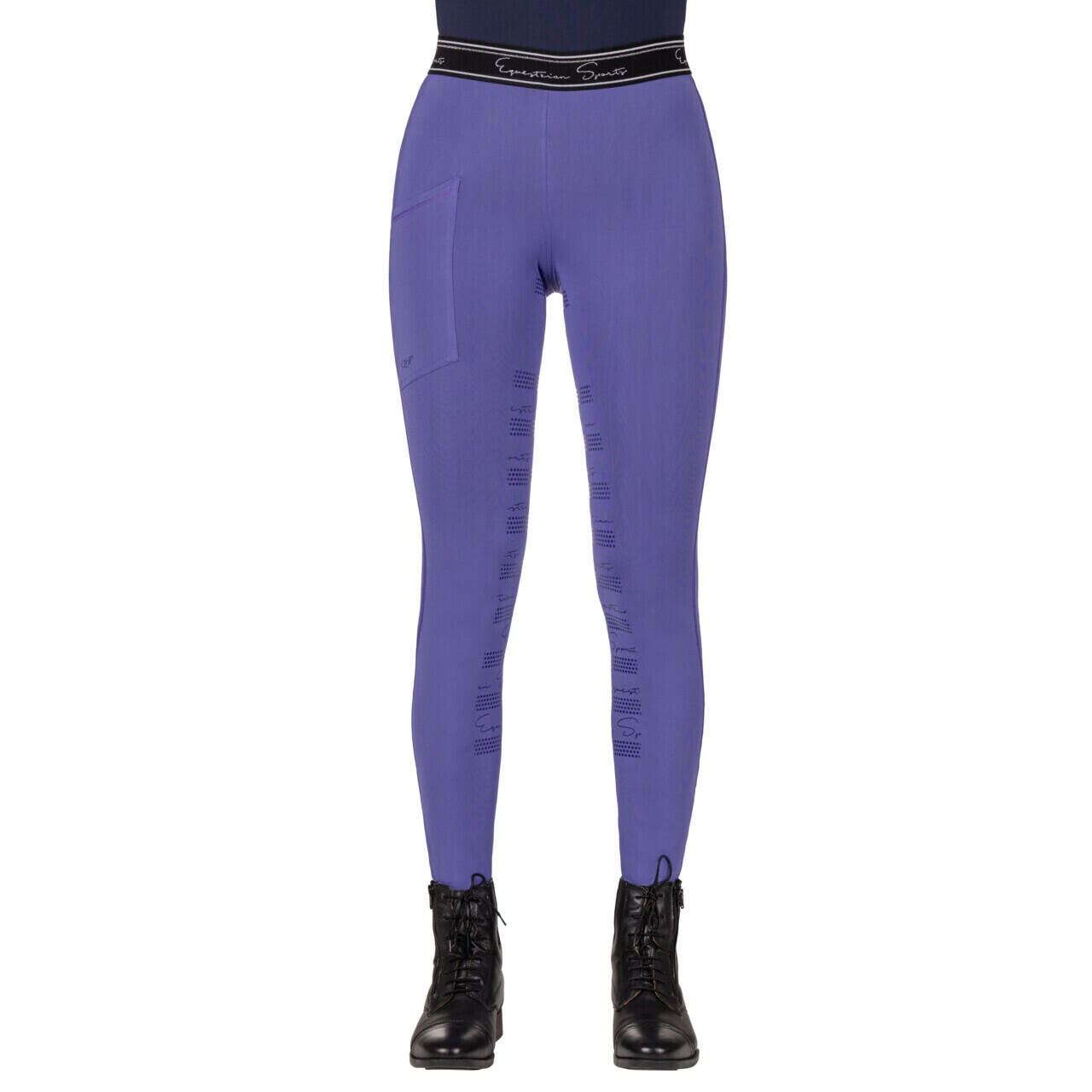 QHP Leggings da equitazione con zip completa donna QHP Eden