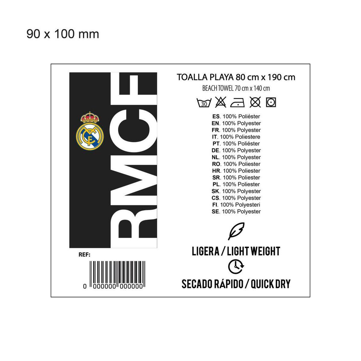 Serviette de plage Real Madrid C.F. Noir 3/3