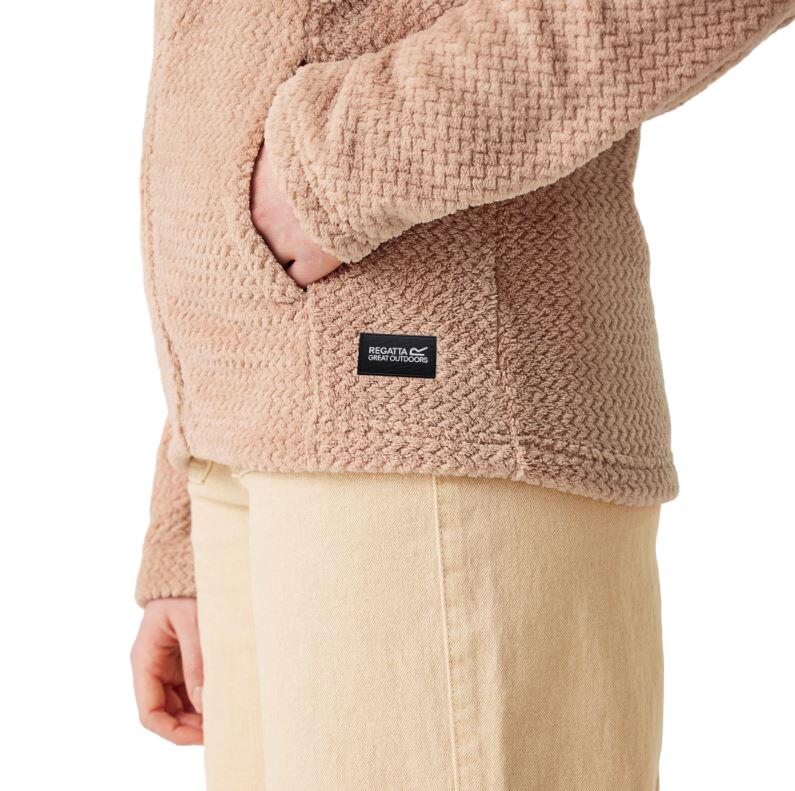 Heidy Fleecevest Dames Lange rits fleece Warm Taupe 6/6