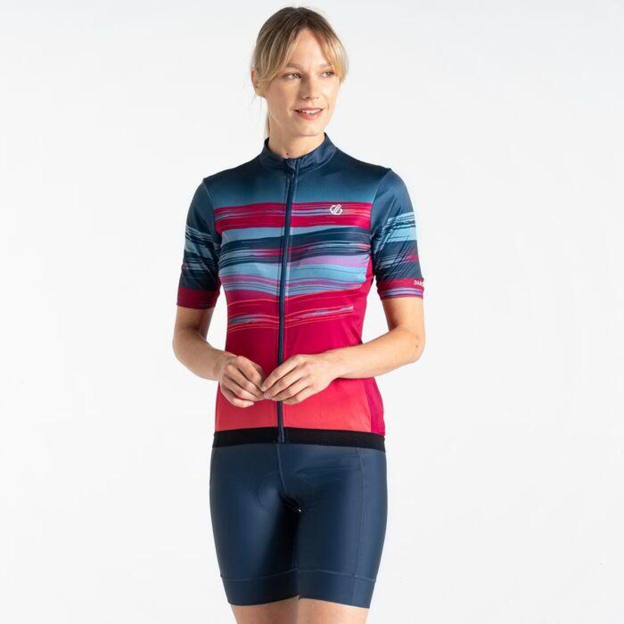 DARE 2B Dare2b Fietskledij AEPStimulusJersey DAMES Berry Pink Paint Print 1/5