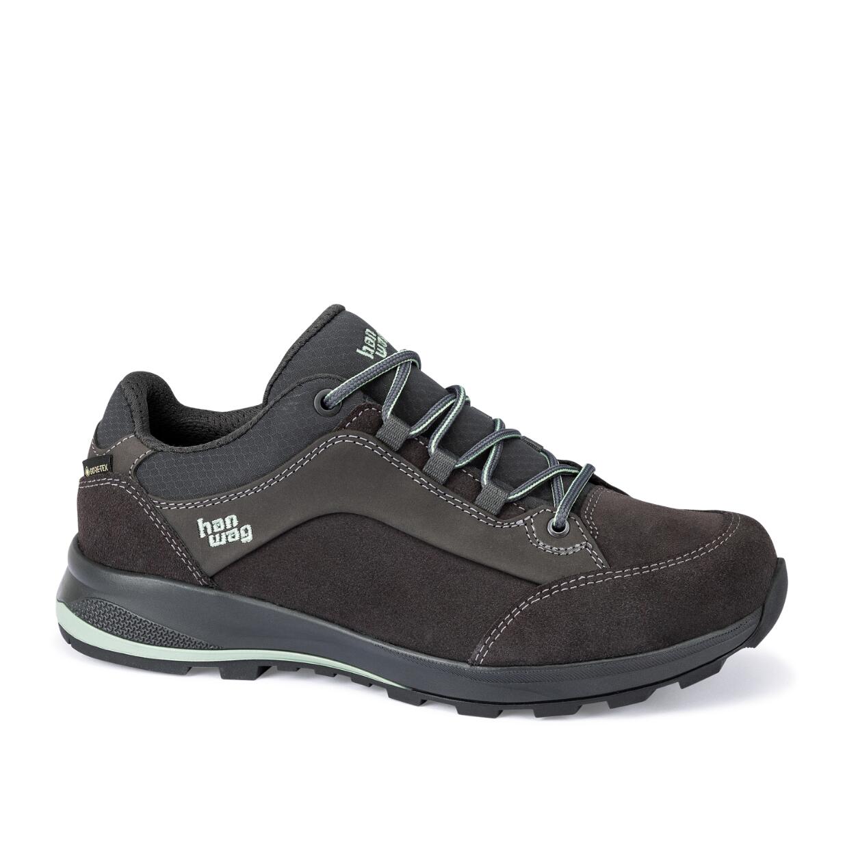 HANWAG Banks Low Bunion Lady Gtx Dames waterdichte lage wandelschoenen Asphalt/Mint