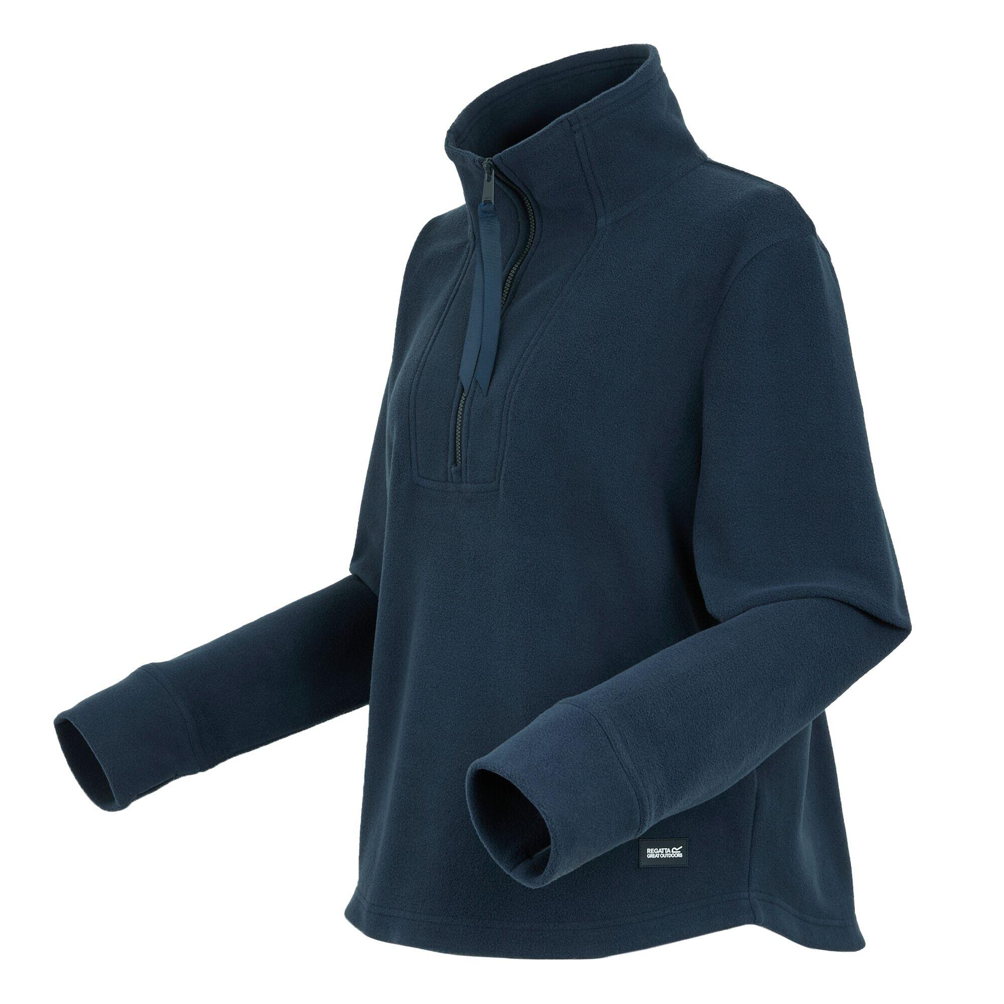 Pull Femme Regatta Solenne - Polaire Demi-Zip Rayé Bleu Marine - Taille UK 12 - Occasion