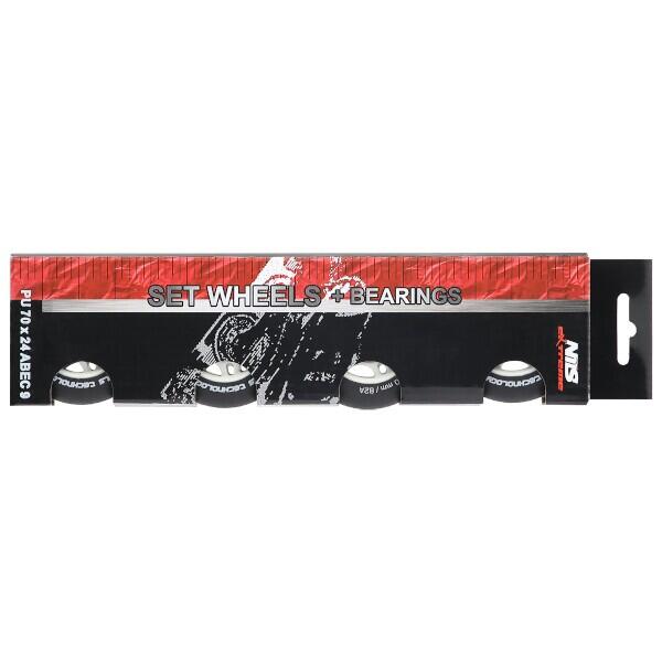 Matná kolečka NILS Extreme PU 70x24 82A s ložisky ABEC 9, 4 ks 6/6