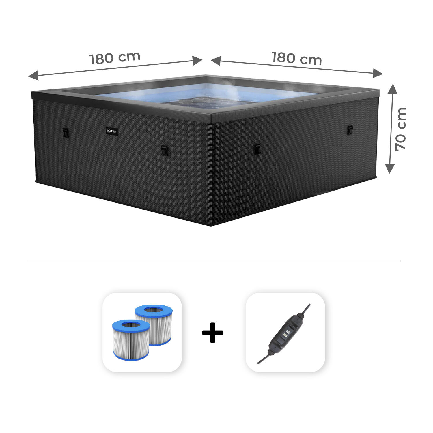 Spa 6 pers Netspa Celestia - Semi-rigide, 1100L, 180x70cm, Verwarming 6/7