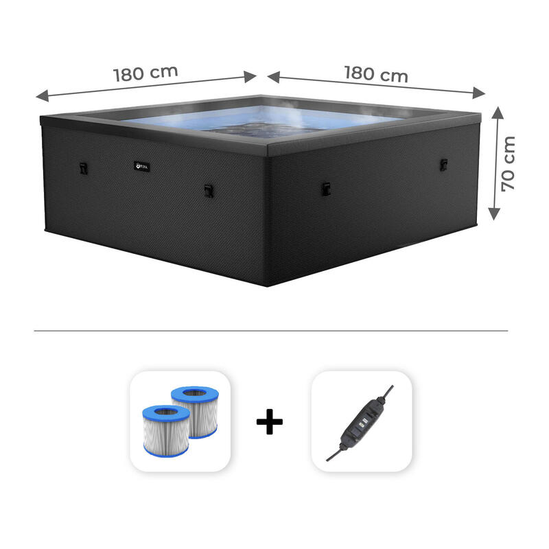 Spa 6 pers Netspa Celestia - Semi-rigid, 1100L, 180x70cm, Încălzire