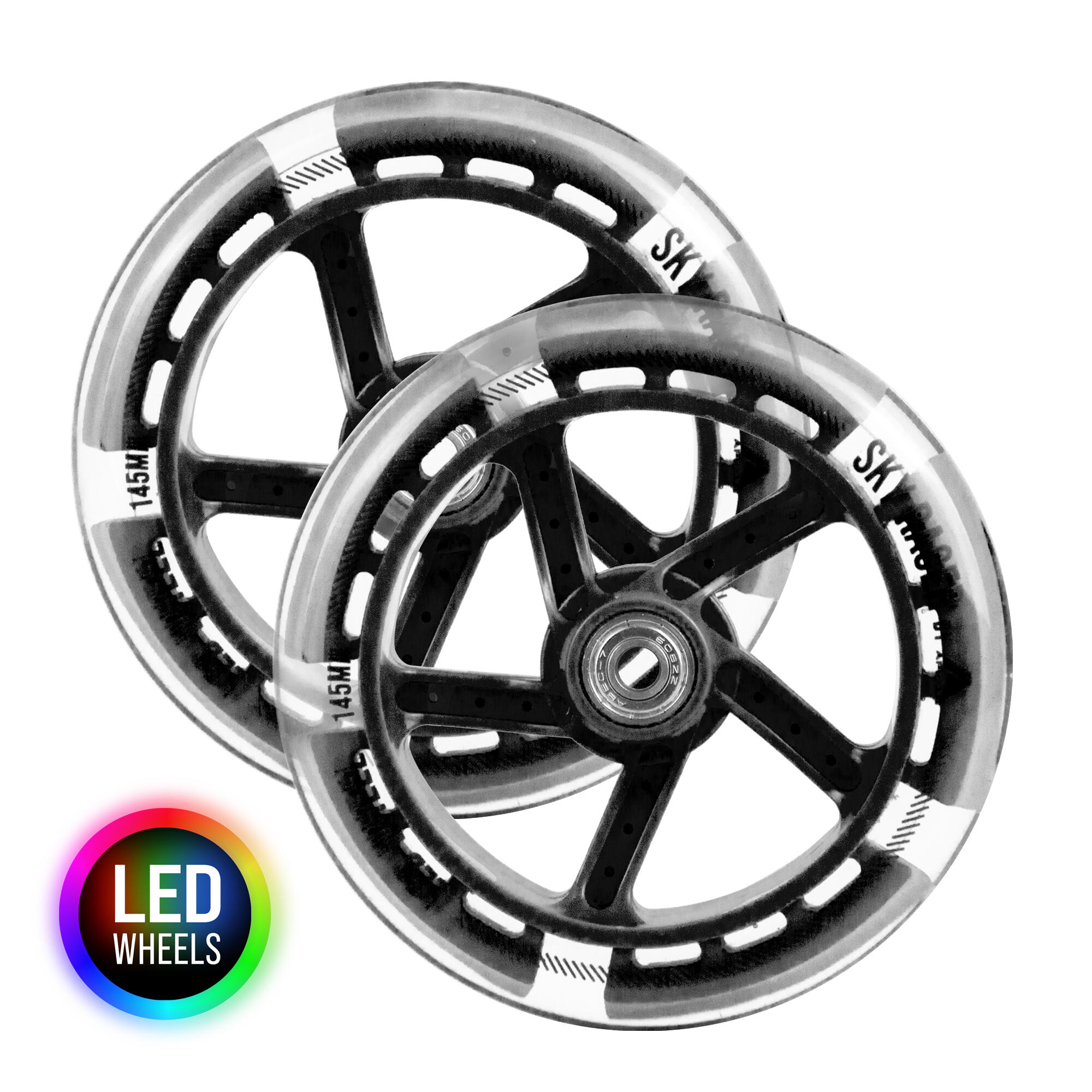 Apollo - Roue De Trottinette Adulte 145mm Pro Abec 7 Avec Led - Roue - Noir - 145 Mm - Decathlon