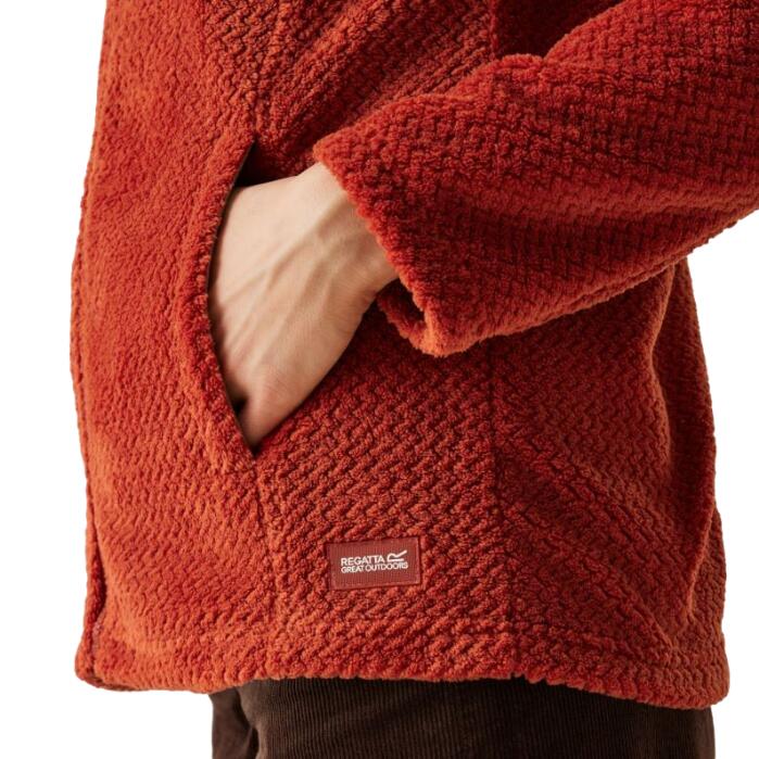 Polaire longue zippée pour femmes Ocre rouge 6/6