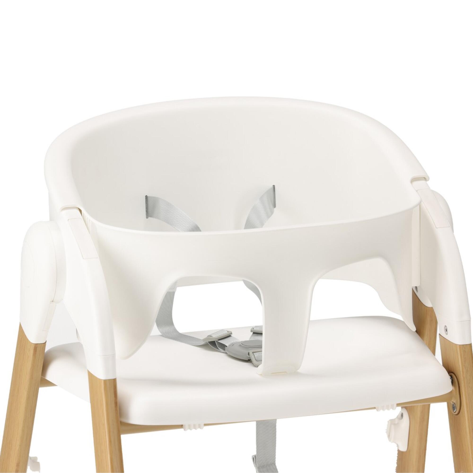 Seggiolone Deryan Luxe - Pieghevole - Regolabile - Bianco/Legno 5/7