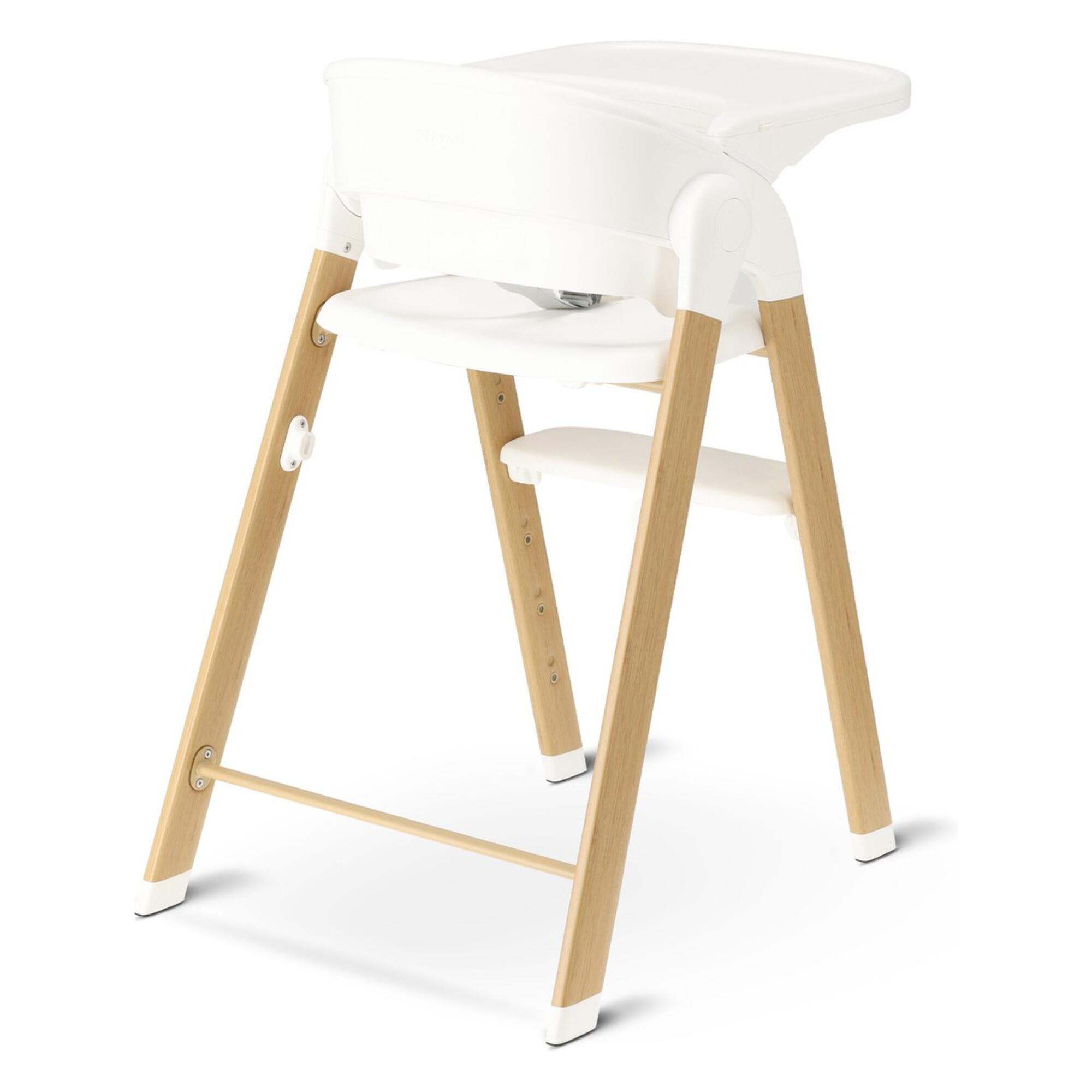 Seggiolone Deryan Luxe - Pieghevole - Regolabile - Bianco/Legno 3/7