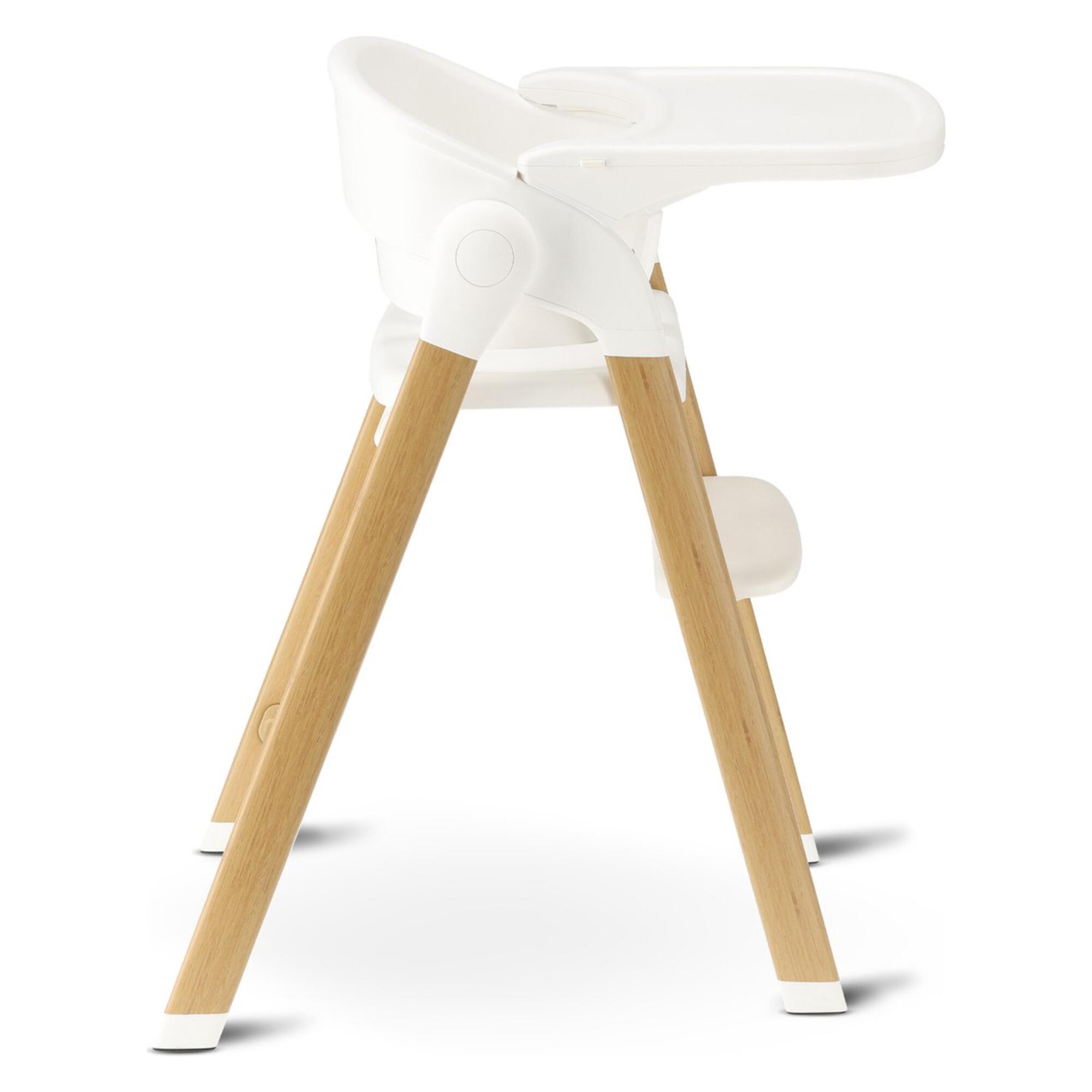 Seggiolone Deryan Luxe - Pieghevole - Regolabile - Bianco/Legno 2/7