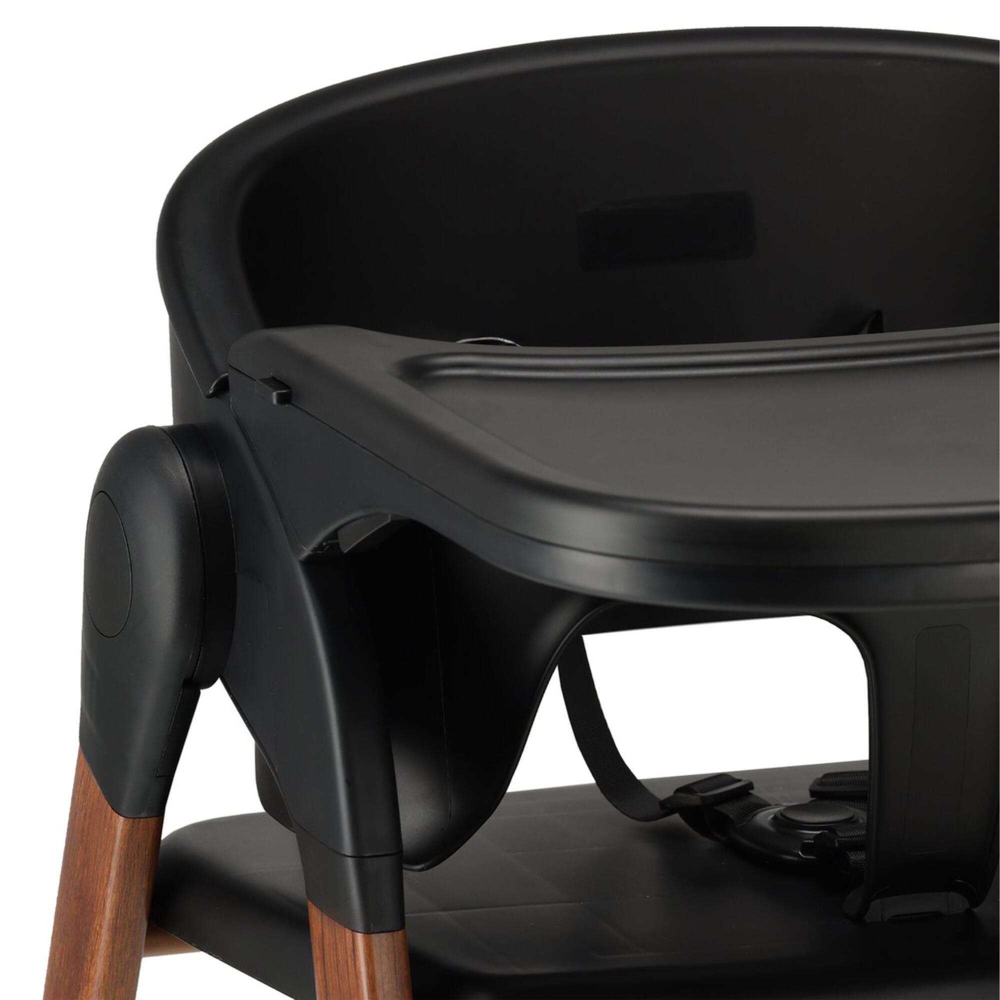 Seggiolone Deryan Luxe - Pieghevole - Cresce con Bambino - Nero/Legno 5/7