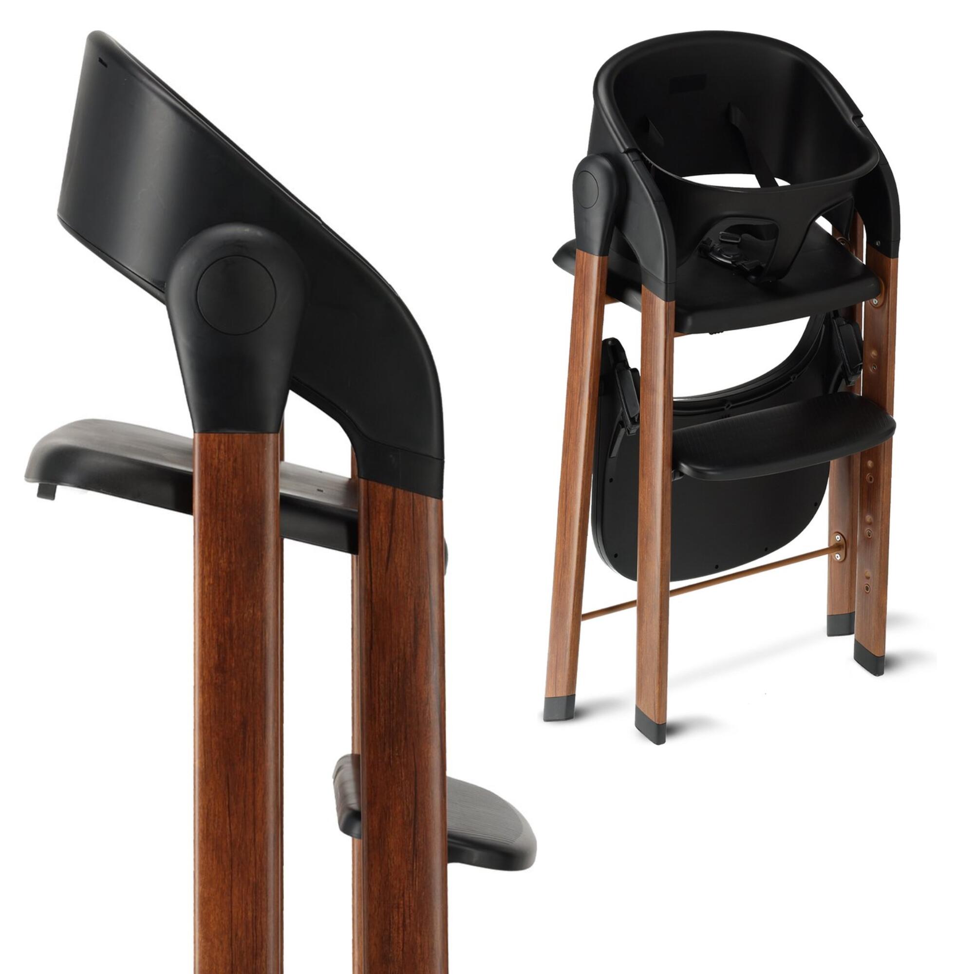 Seggiolone Deryan Luxe - Pieghevole - Cresce con Bambino - Nero/Legno 4/7