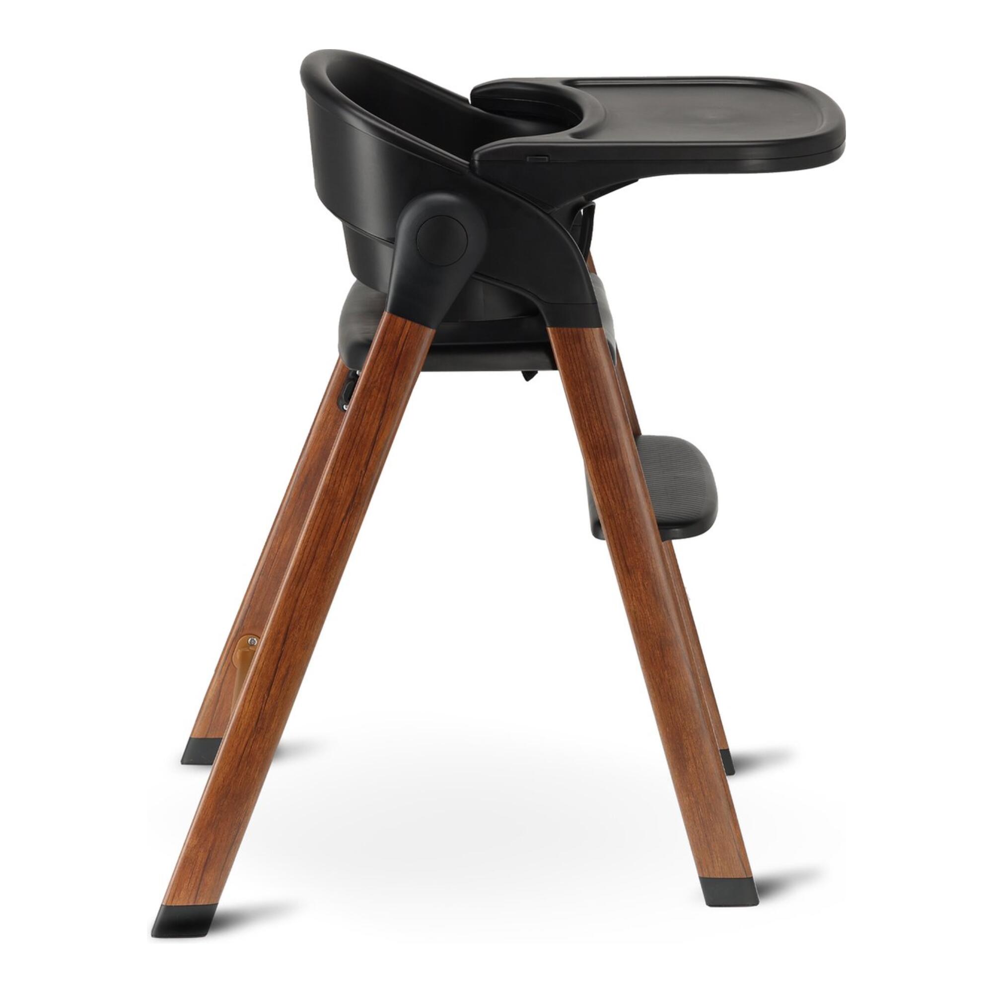 Seggiolone Deryan Luxe - Pieghevole - Cresce con Bambino - Nero/Legno 2/7
