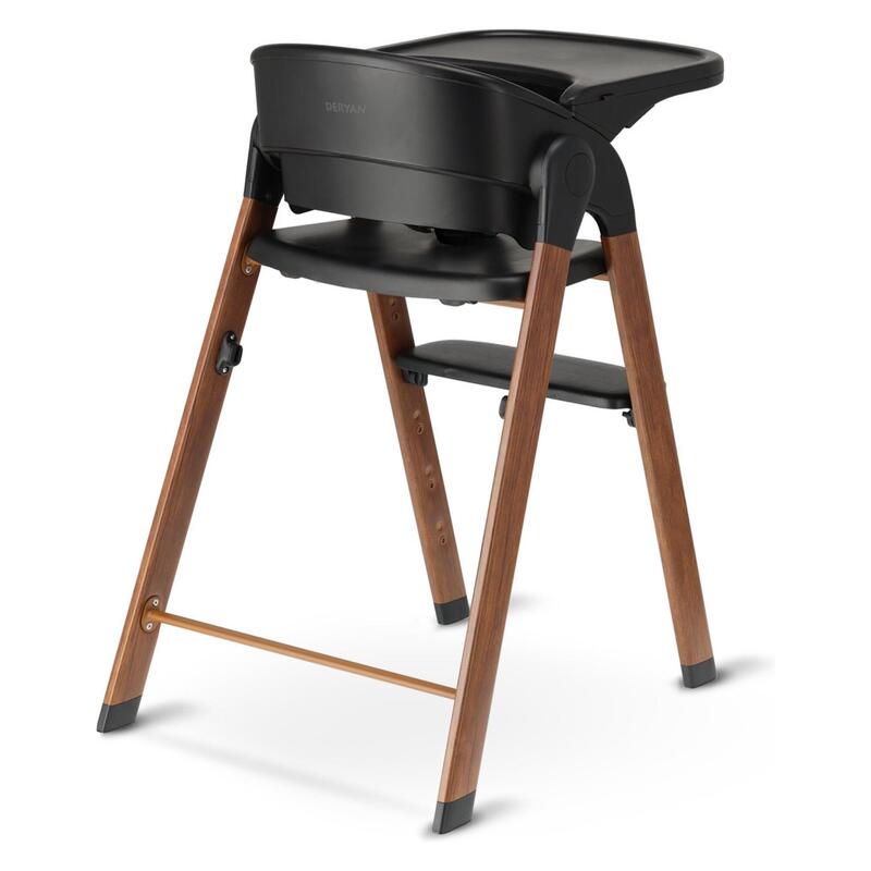 Scaun de Masă Luxe - Evolutiv - Pliabil - Negru/Aspect Lemn