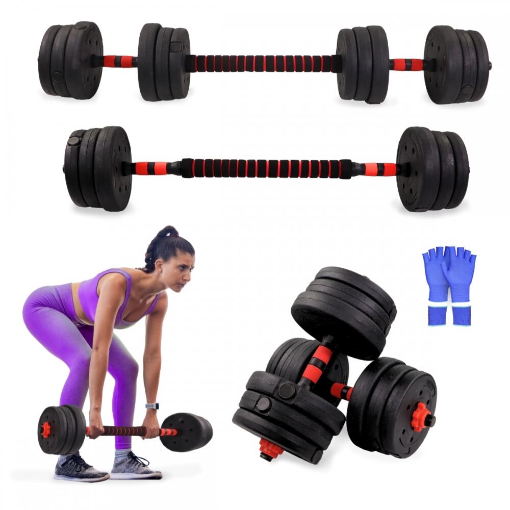 MOBICLINIC Mancuernas ajustables y Barra musculación Hasta 20 kg  Crecimiento progresivo