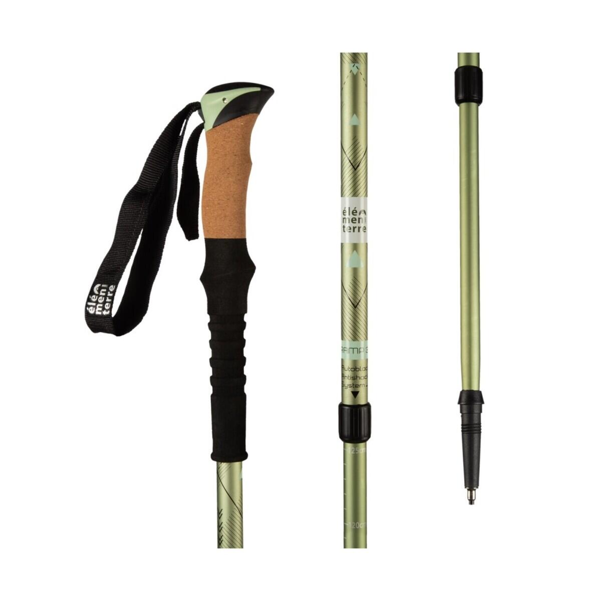 Długie kijki turystyczne z korkowym uchwytem Élémenterre Tramp