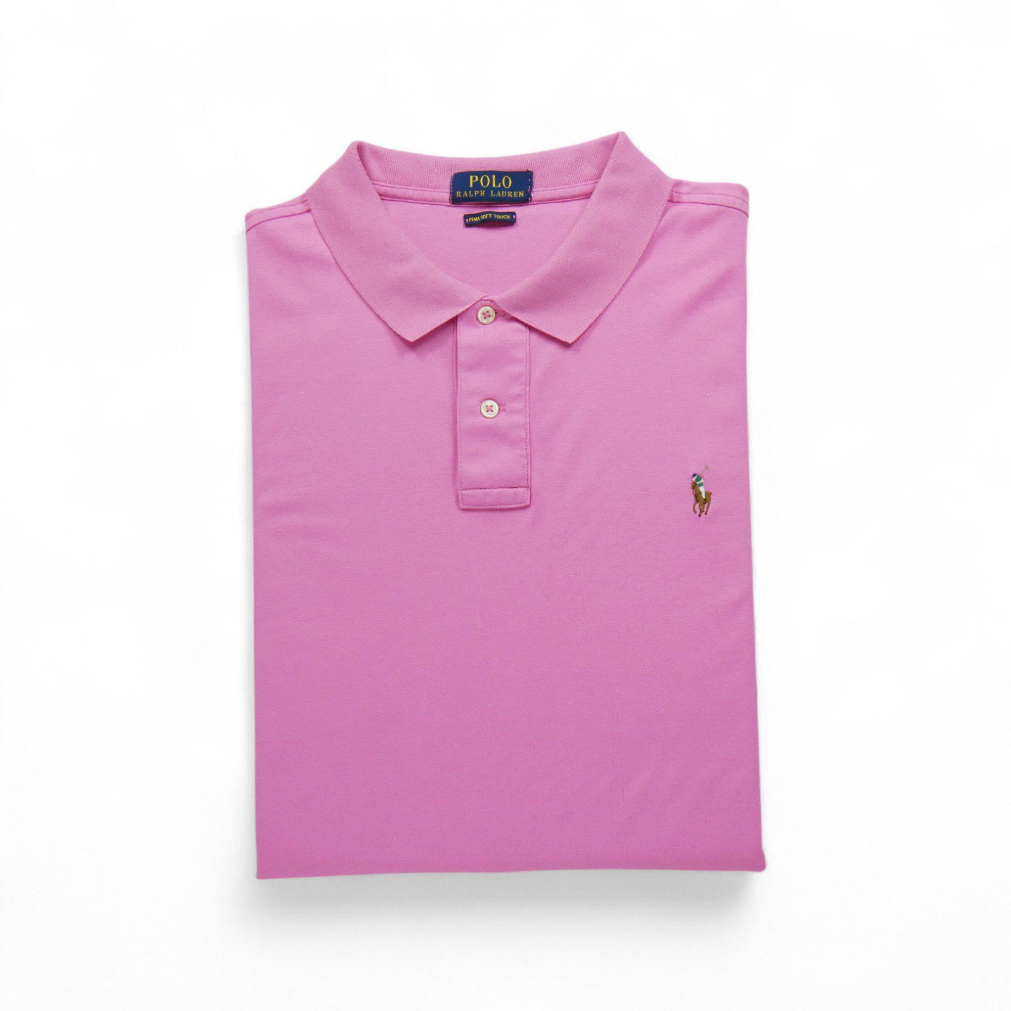 Segunda vida - camisa polo de manga curta para homens em rosa - como novo