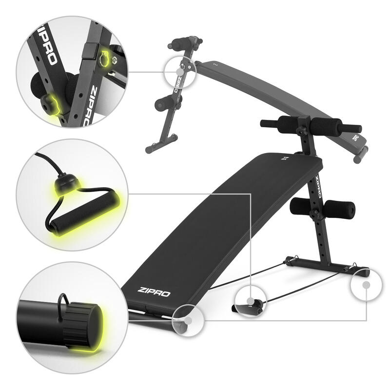 Banco de Musculação Zipro Slant Dobrável com extensão muscular