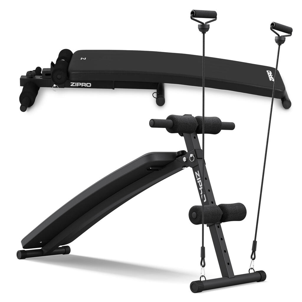 Weight Bench Zipro Slant Adjustable Incline with Resistance Bands
