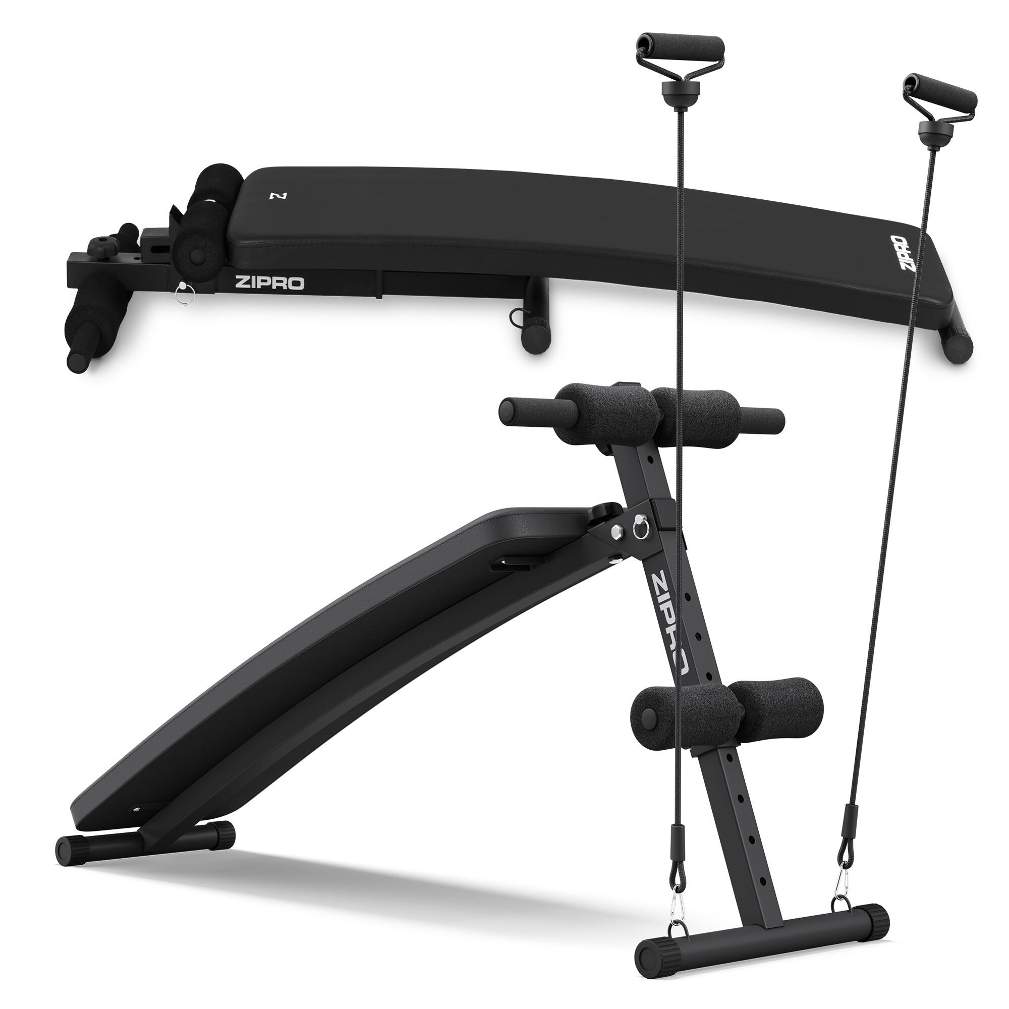 Zipro - Banc De Musculation Zipro Slant Pliable Avec Extenseur De Musculation - Banc De Musculation - Noir - No Size - Decathlon