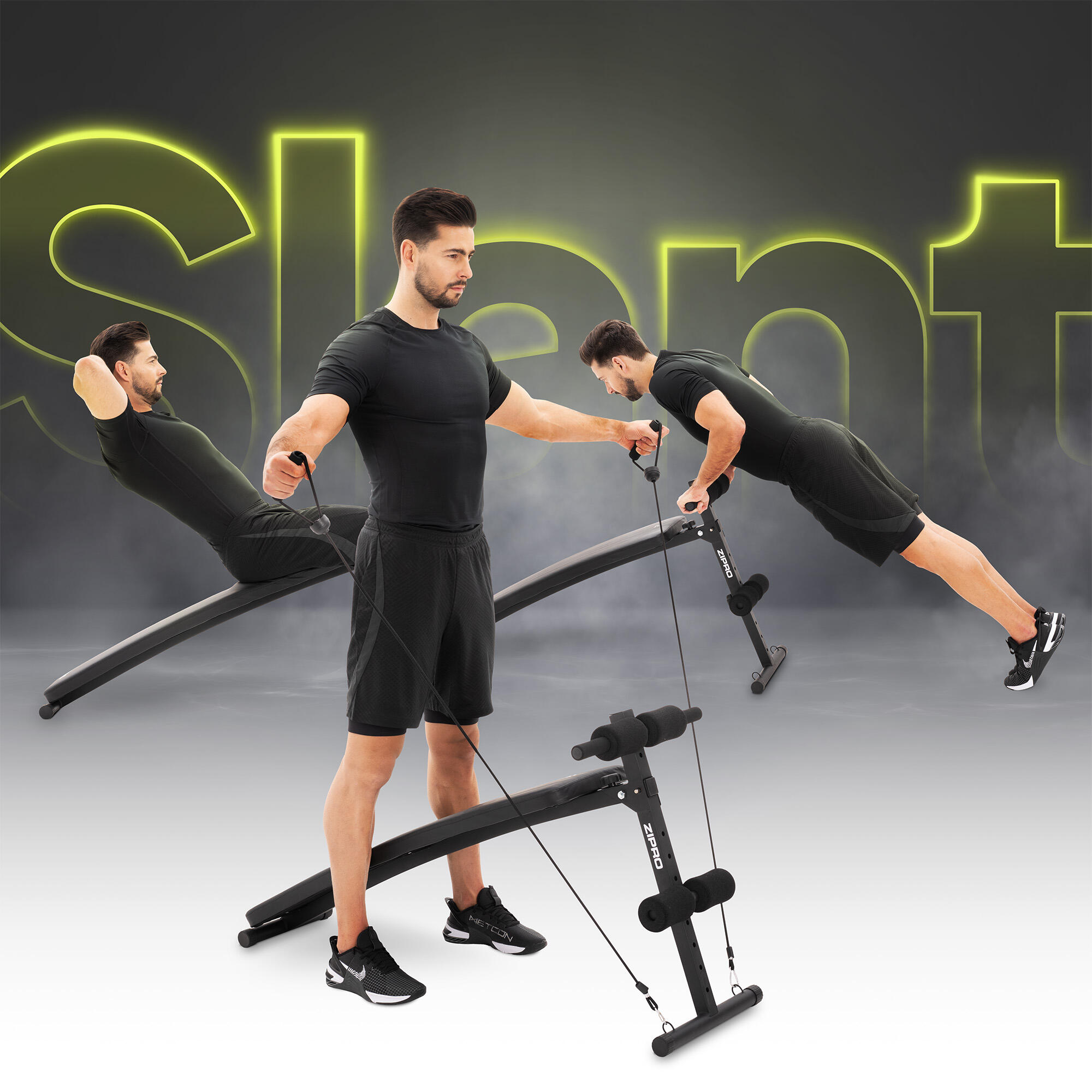 ZIPRO - Bancă bodybuilding reglabilă Zipro Slant cu extensor