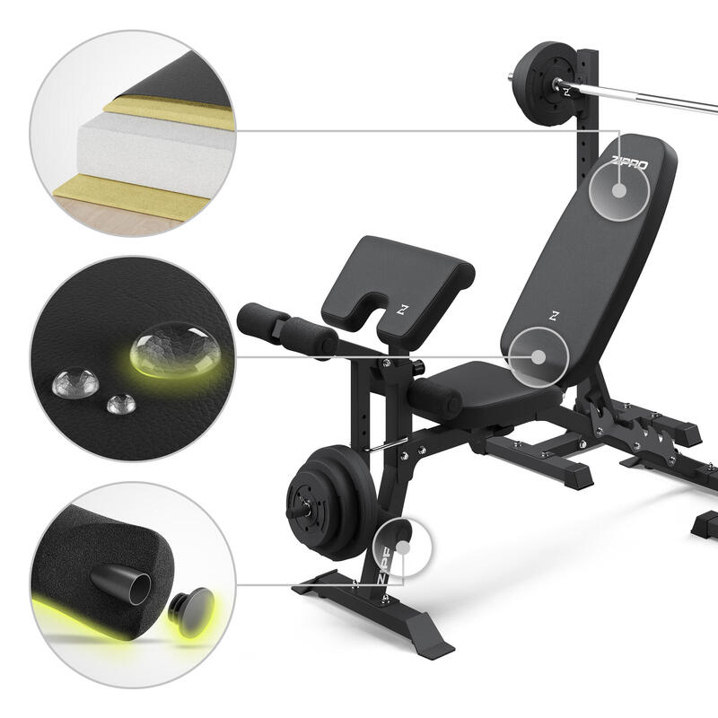 Bancă bodybuilding reglabilă Zipro Superset multifunctionala