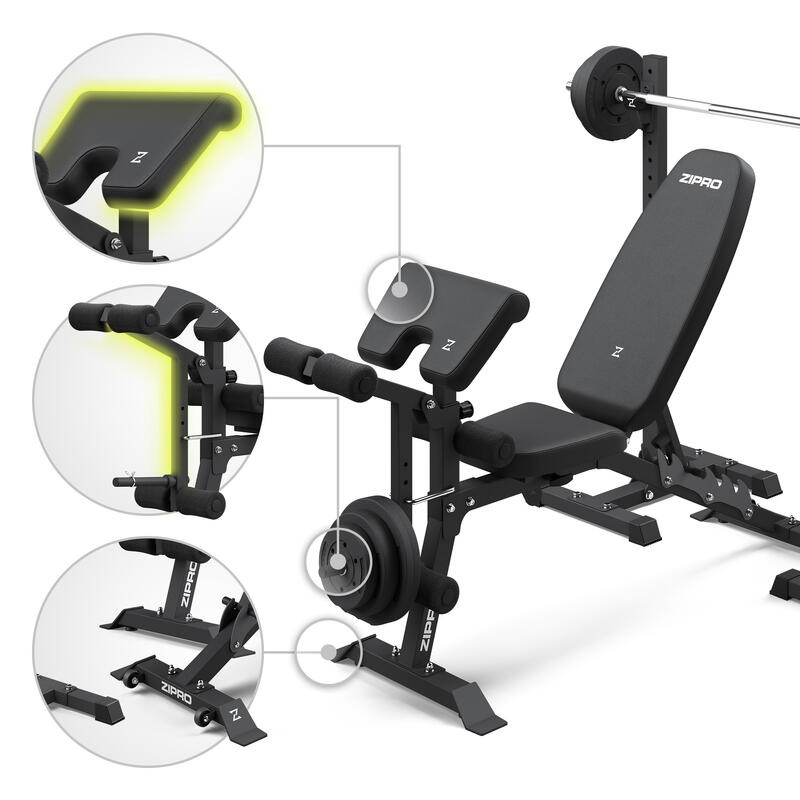 Bancă bodybuilding reglabilă Zipro Superset multifunctionala
