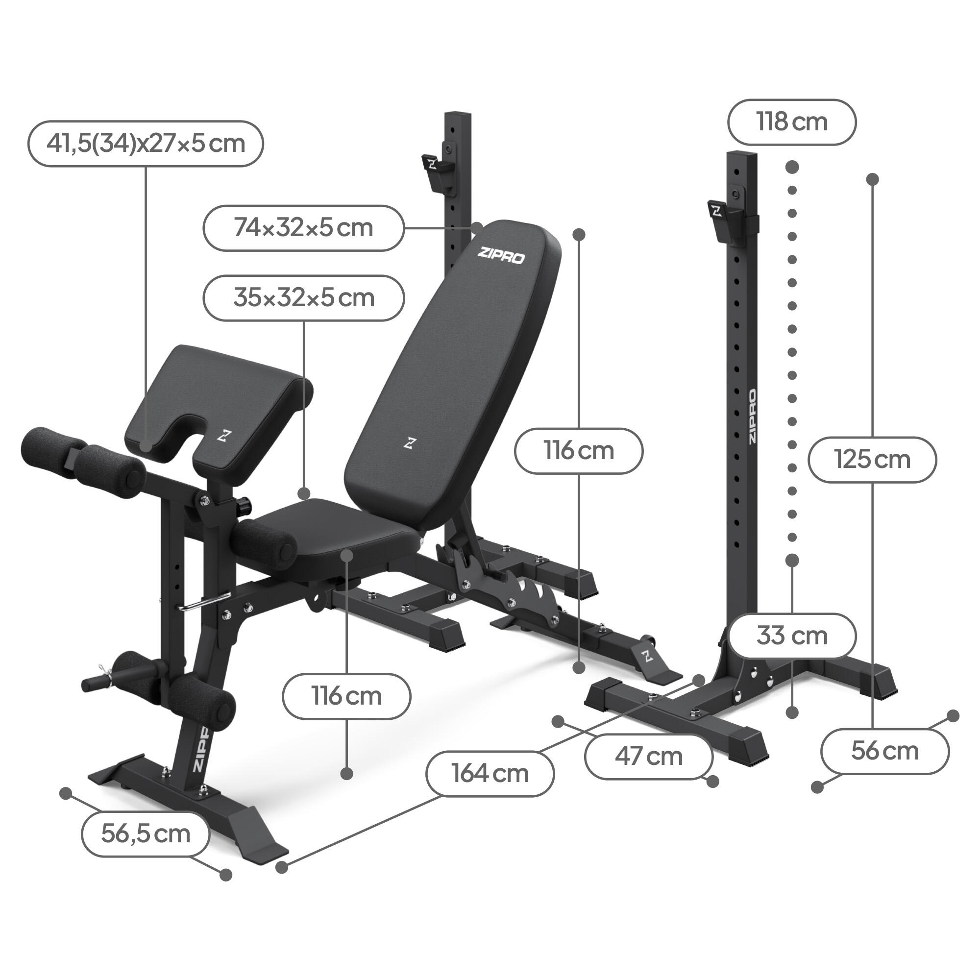 ZIPRO - Bancă bodybuilding reglabilă Zipro Superset