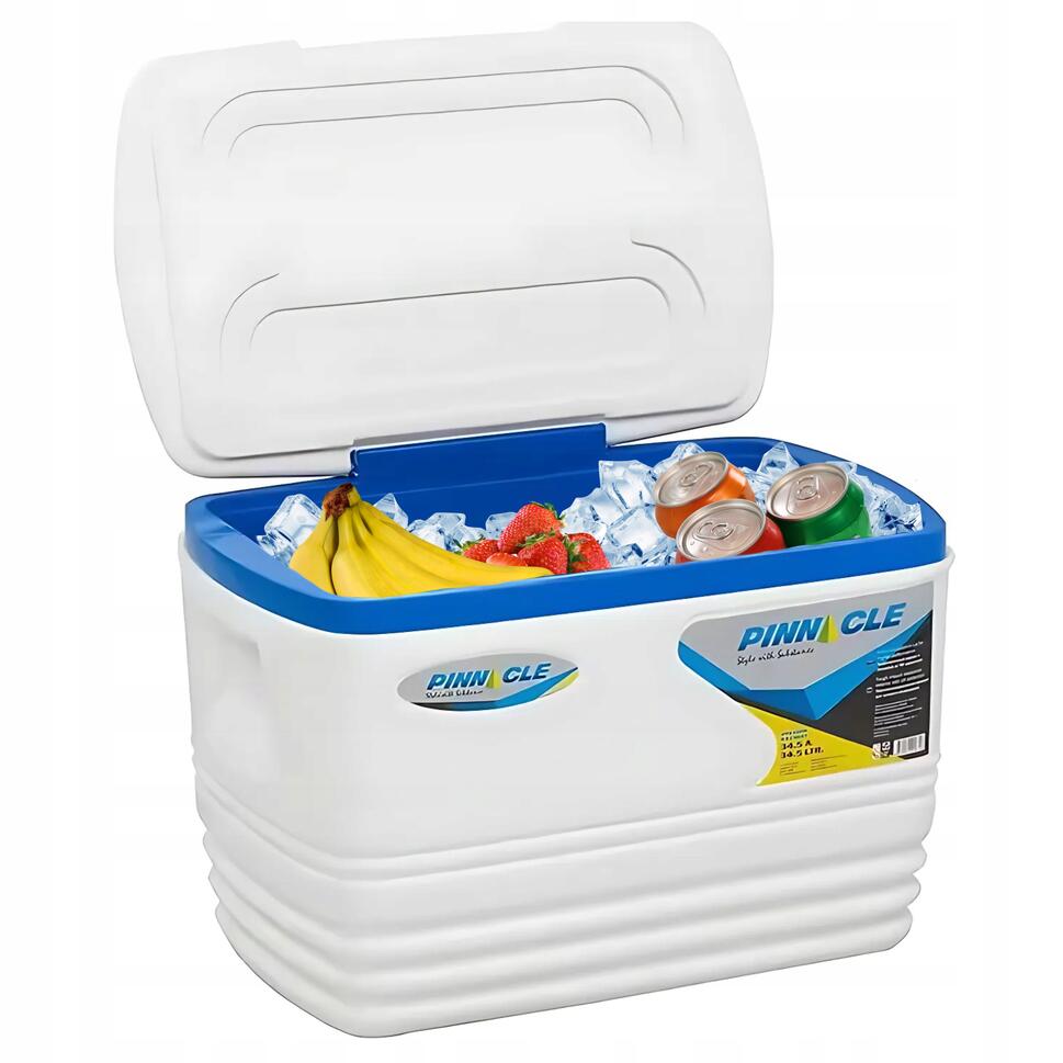 Lodówka Turystyczna 34,5L Biała Pinnacle + 5 wkładów mrożących 500ml