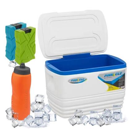 Lodówka Turystyczna 34,5L Biała Pinnacle + wkłady chłodzące 2x330ml + bidon