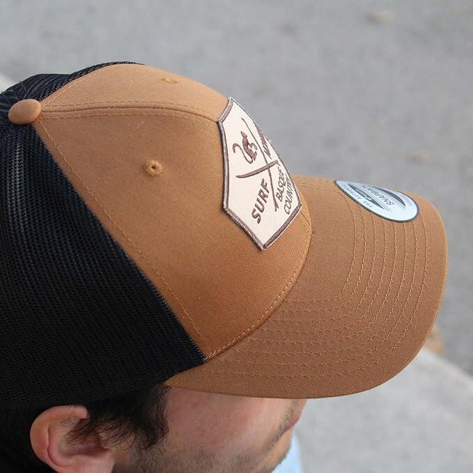 Gorra Trucker - 6 Paneles / Adulto / Talla única (Caramelo/Negro) 4/5