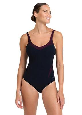 Costume da bagno Arena Bodylift Isabel Light Cross Back - Nero/Viola - taglia 36