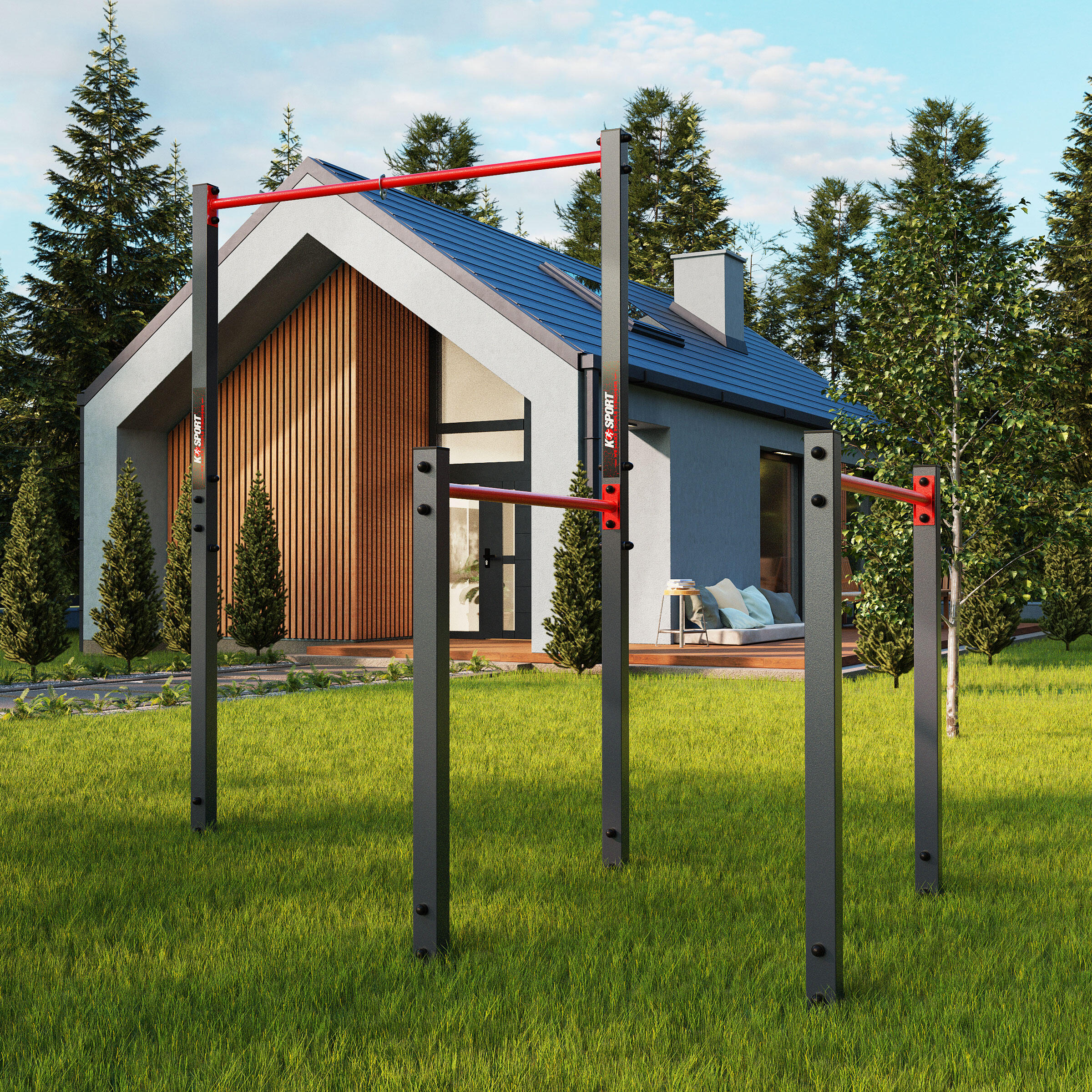 Barra per trazioni da outdoor + barre parallele 6/7