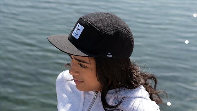 Casquette 5 panneaux montagne et trekking – imperméable – recyclée (Noir) 3/7