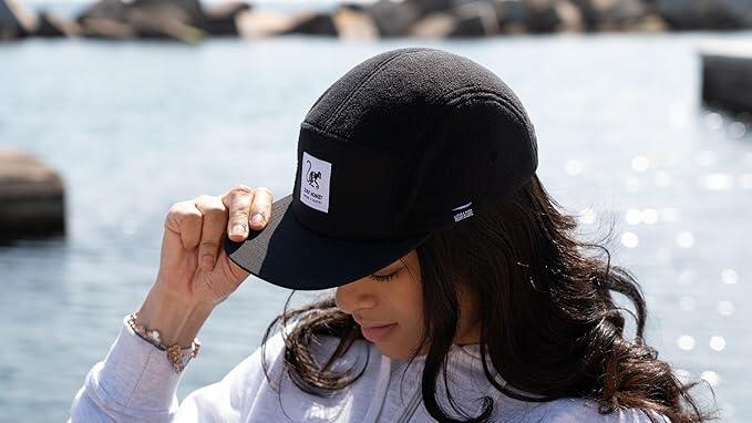Casquette 5 panneaux montagne et trekking – imperméable – recyclée (Noir) 4/7