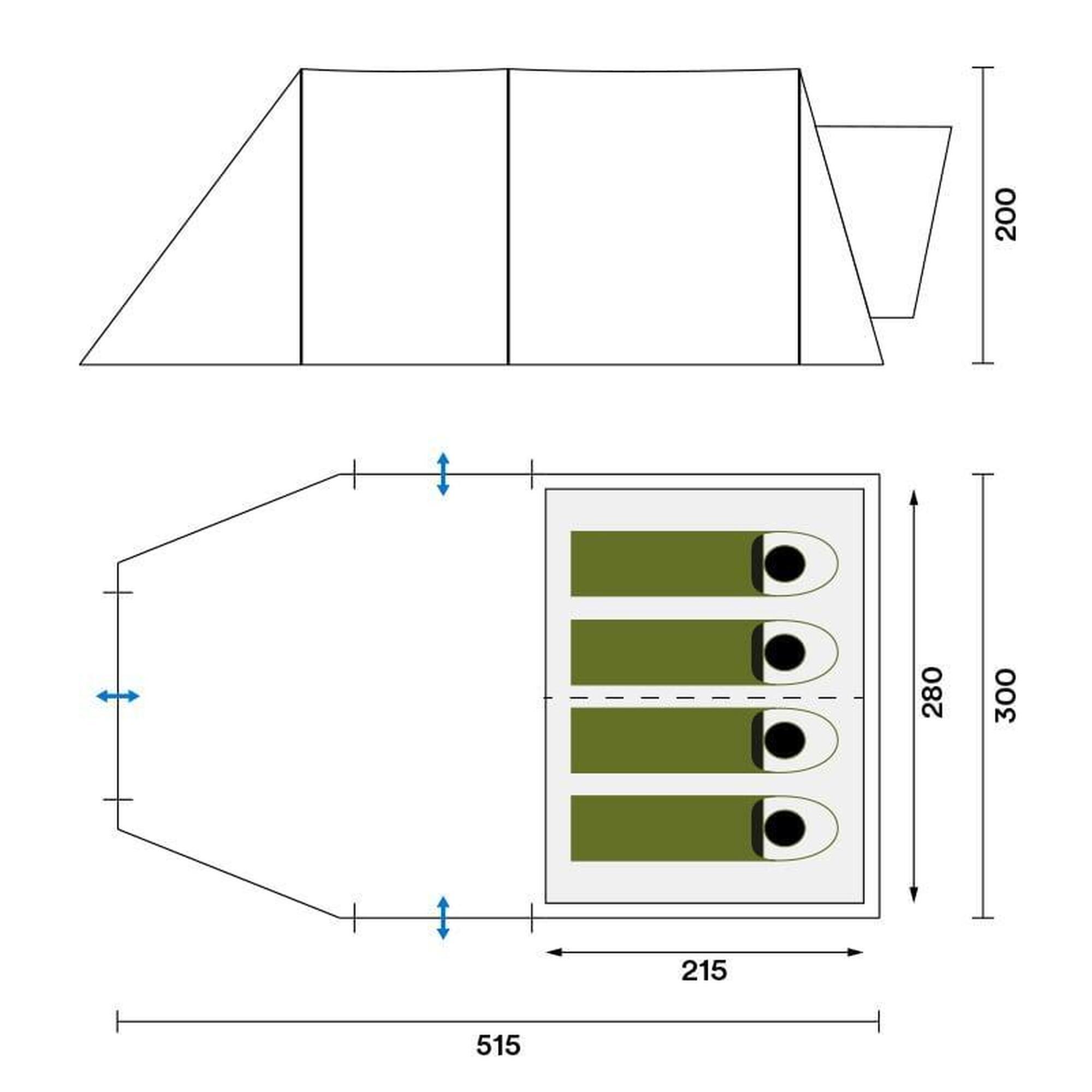 Seconde vie - Tente Autoportante Pitea XL Up - pour SUV et voiture - 4 pers.