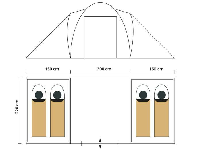 Gebraucht - Kuppelzelt Hammerfest 4 Sleeper Protect - 500 x 220 cm 7/8