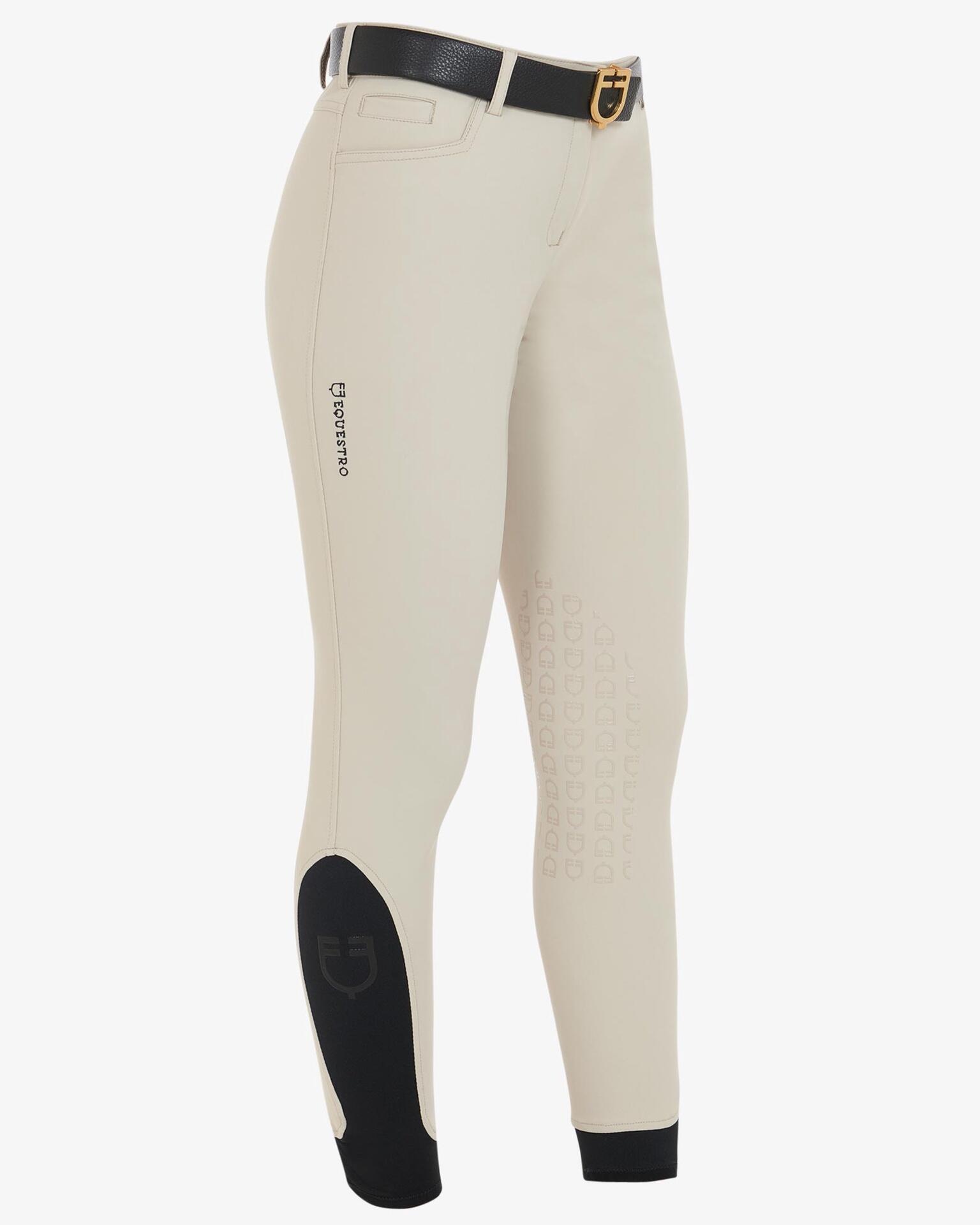 Equestro Dames Zomer Rijbroek Zenda Knie Grip Blauw - 2/7