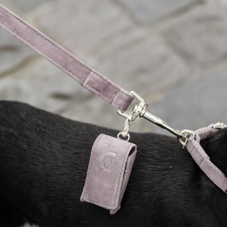 Porte-sac à crottes de chien carré en velours 2/7