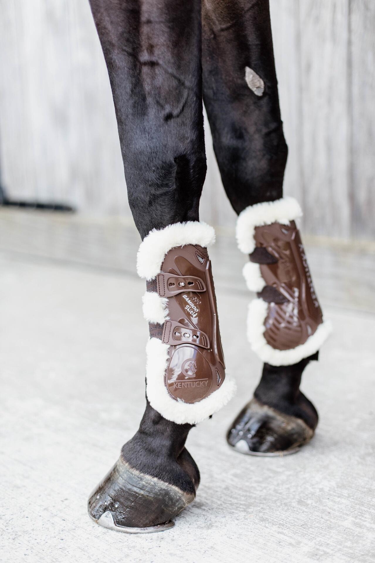 Kentucky Vegan Wol Peesbeschermers Bamboo Elastiek Bruin 6/7