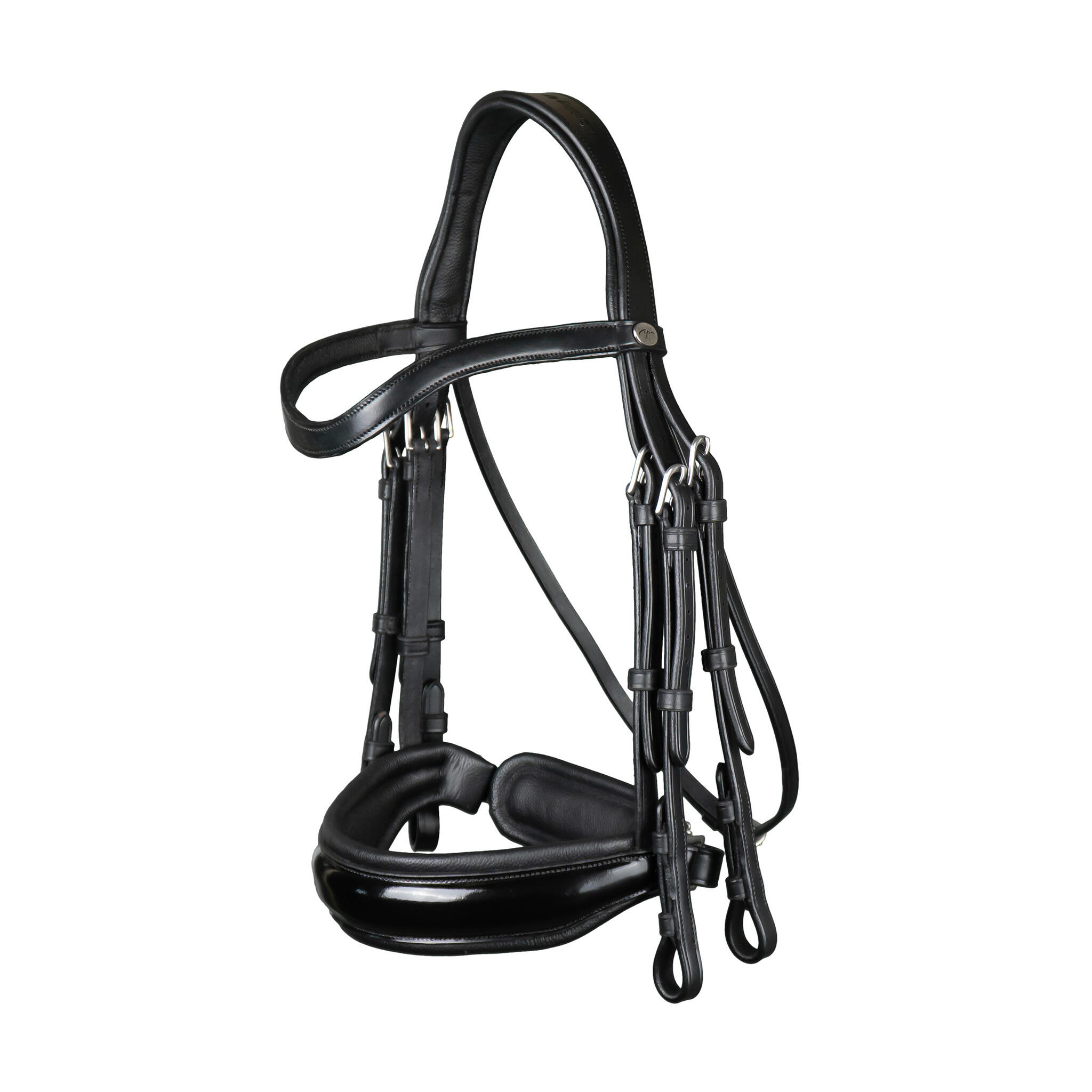 Dy'on Patent Large Crank Noseband Stang & Trens - Working Zwart - 2/3